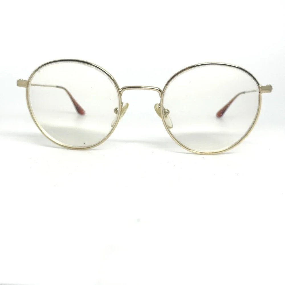 Prada VPR‎ 64T Gold Round Eyeglasses Frames 49-20-135 Made in Italy 21715